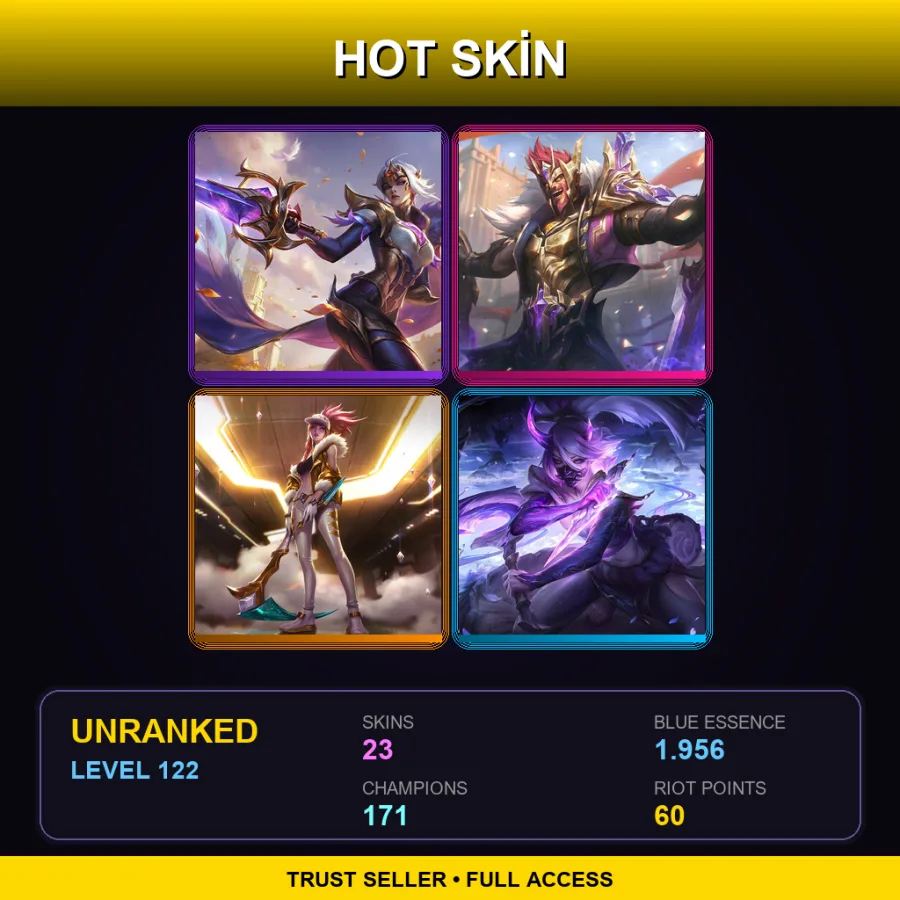 BR | Lv122 | Unranked | 23 Skin | 171 Champ — LoL account
