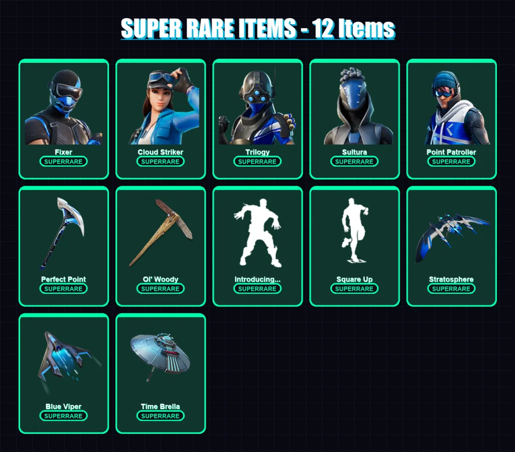 [PC/XBOX] | Fixer | Cloud Striker | Trilogy | Sultura | Point Patroller | 172 skin | 211 pickaxe | 169 emote | 181 glider | Lv3133