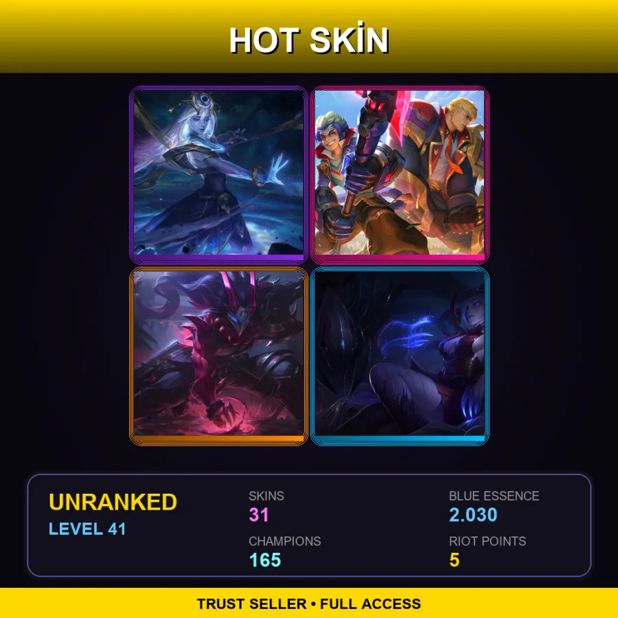 VN | Lv41 | Unranked | 31 Skin | 165 Champ