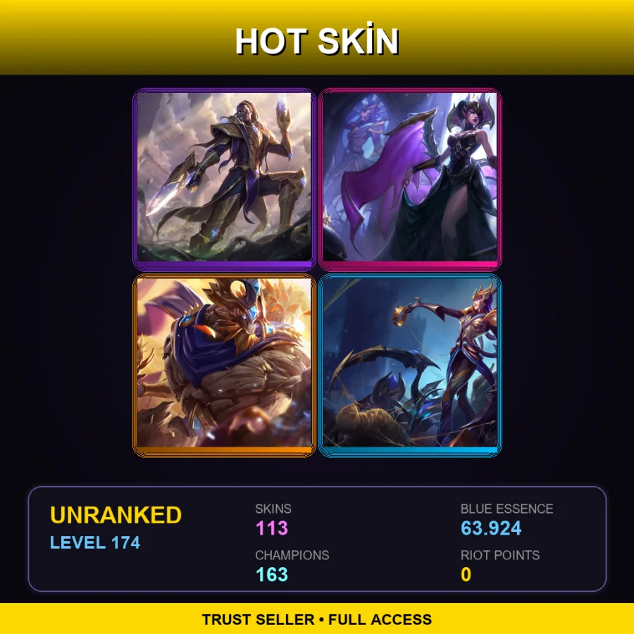 VN | Lv174 | Unranked | 113 Skin | 163 Champ