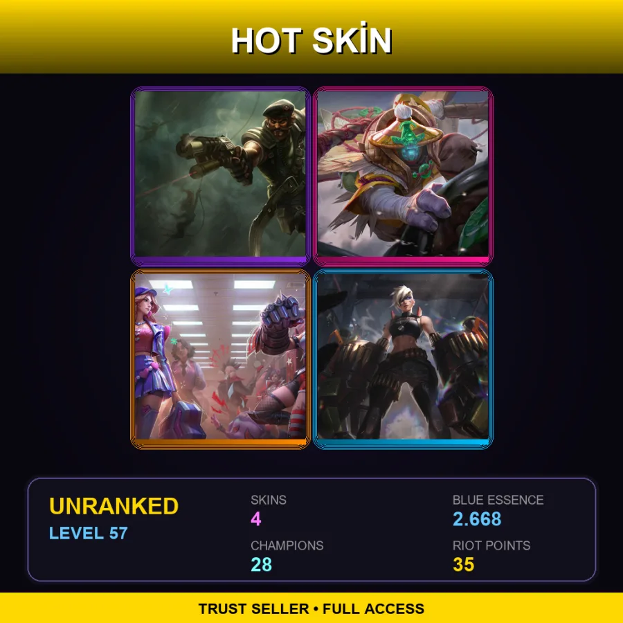 BR | Lv57 | Unranked | 4 Skin | 28 Champ