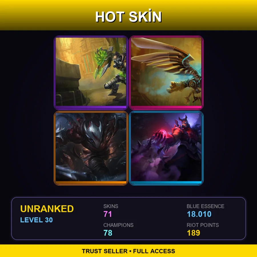 NA | Lv30 | Unranked | 71 Skin | 78 Champ