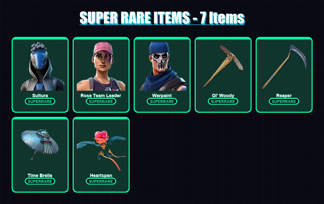 [PC/XBOX] | Sultura | Rose Team Leader | Warpaint | Joey | Predator | 135 skin | 126 pickaxe | 123 emote | 123 glider | Lv2141 — Fortnite account