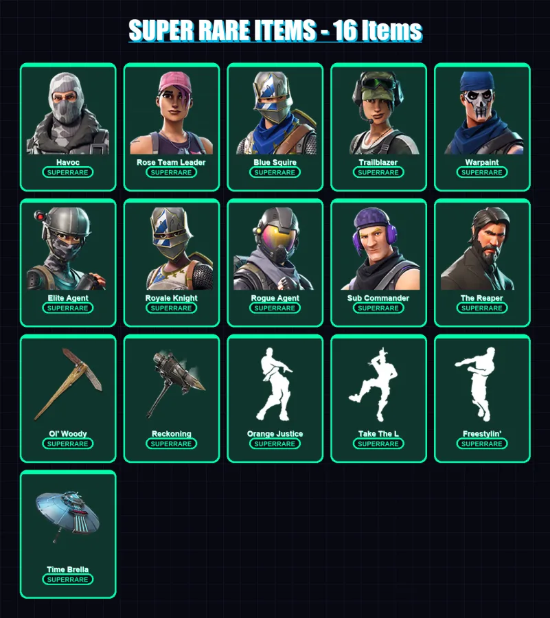 [PC/PSN] | Havoc | Rose Team Leader | Blue Squire | Trailblazer | Warpaint | 48 skin | 37 pickaxe | 44 emote | 39 glider | Lv459 — Fortnite account