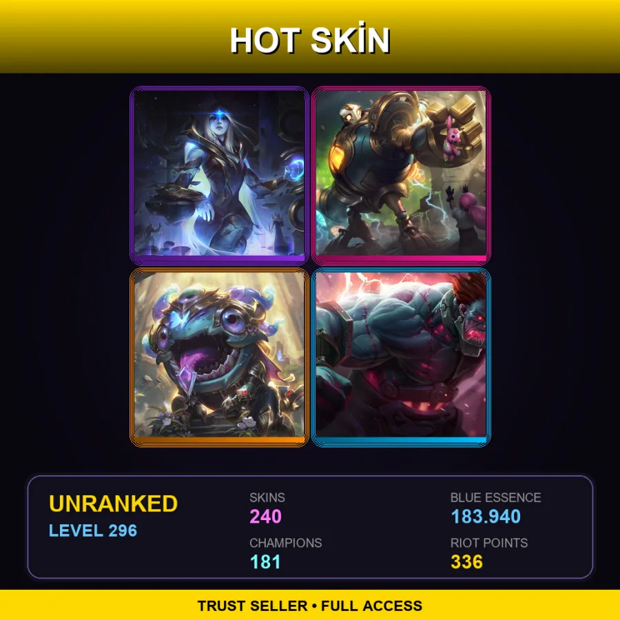 BR | Lv296 | Unranked | 240 Skin | 181 Champ