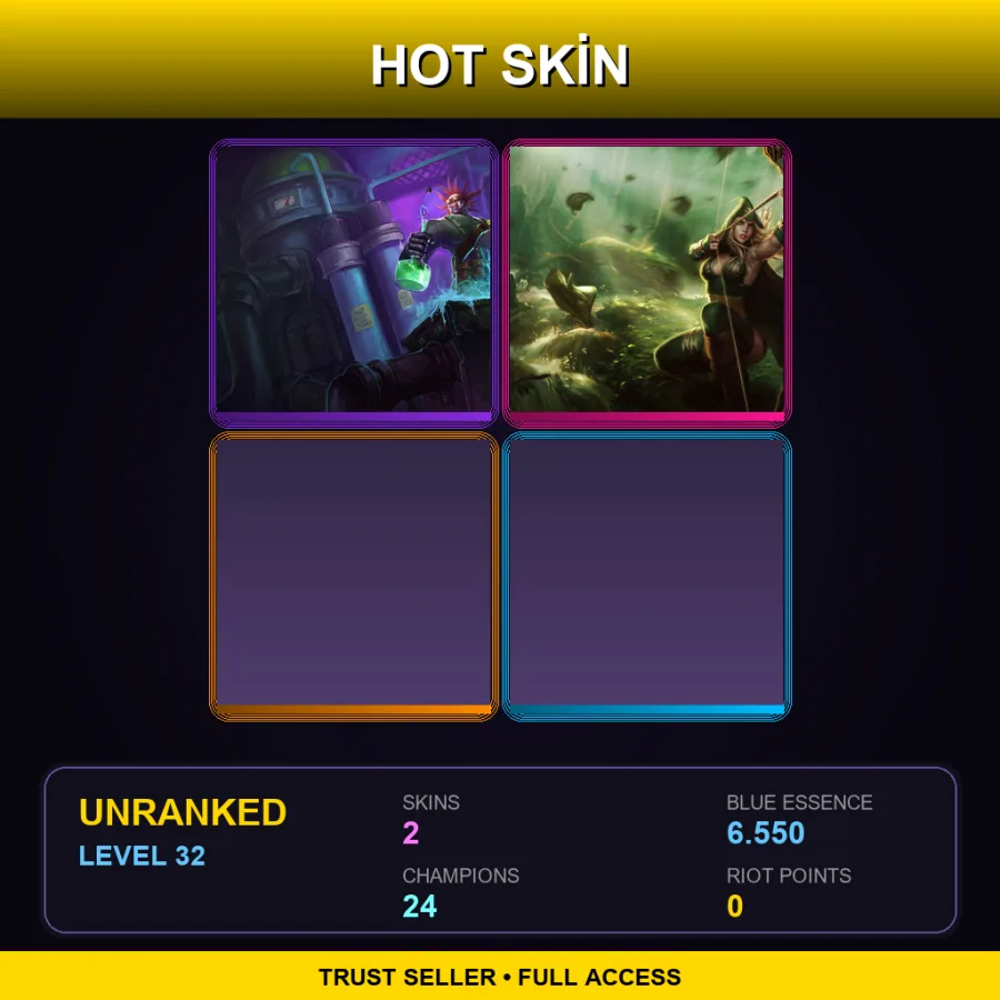 EUW | Lv32 | Unranked | 2 Skin | 24 Champ