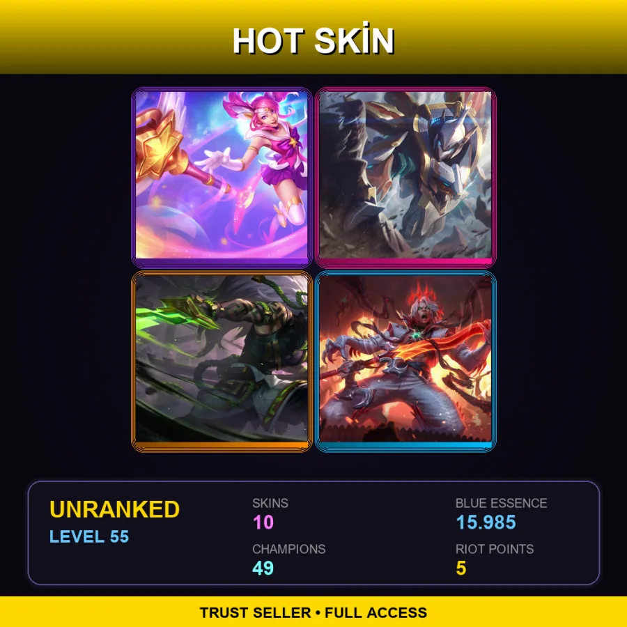 LAS | Lv55 | Unranked | 10 Skin | 49 Champ — Inkshadow Yasuo