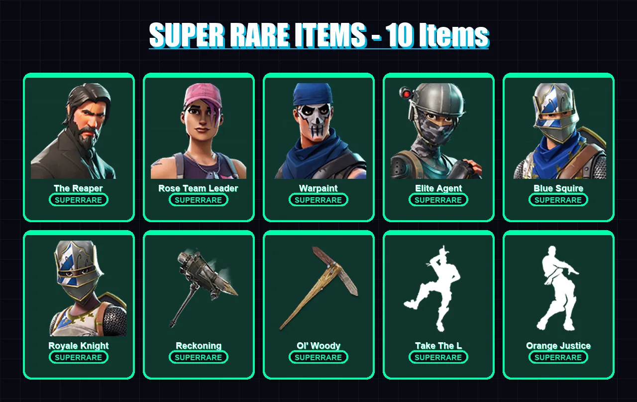 [PC/XBOX/PSN] | The Reaper | Rose Team Leader | Warpaint | Elite Agent | Blue Squire | 66 skin | 47 pickaxe | 63 emote | 53 glider | Lv634 — Fortnite account