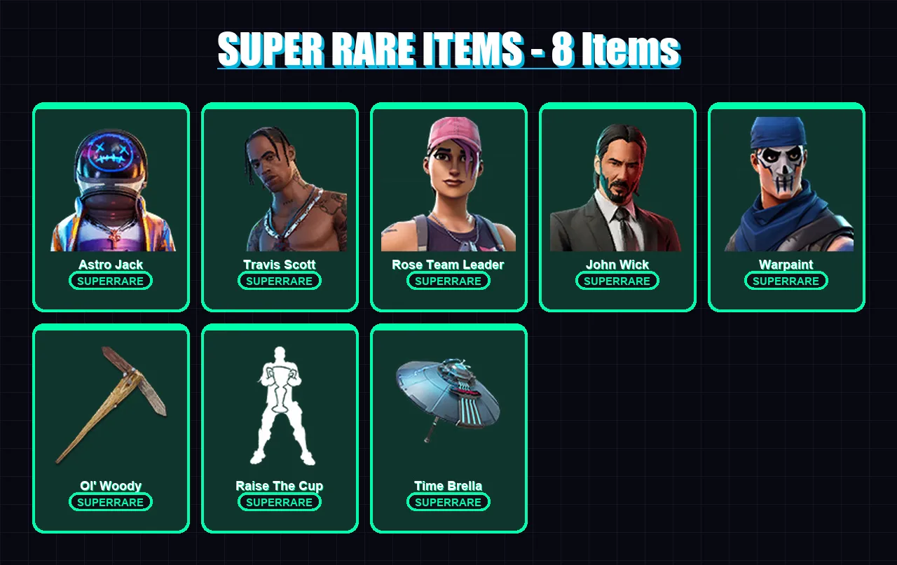 [PC/XBOX/PSN] | Astro Jack | Travis Scott | Rose Team Leader | John Wick | Warpaint | 111 skin | 140 pickaxe | 125 emote | 125 glider | Lv1494