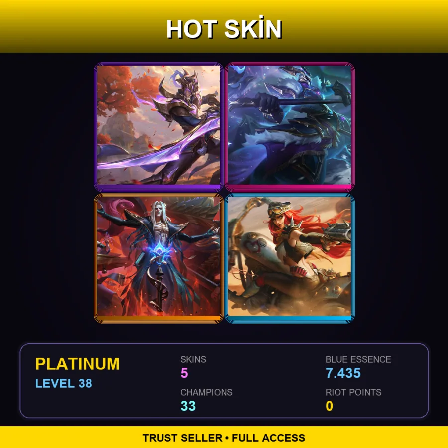 NA | Lv38 | Platinum | 5 Skin | 33 Champ — LoL account