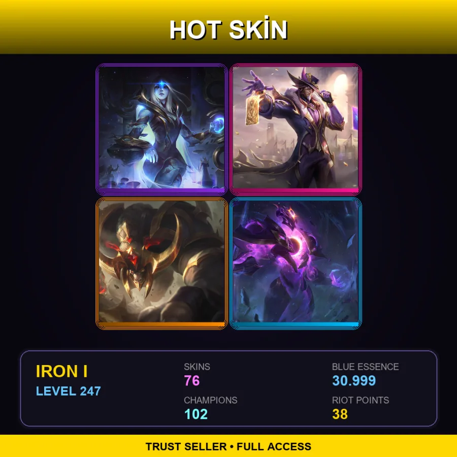 LAN | Lv247 | Iron I | 76 Skin | 102 Champ