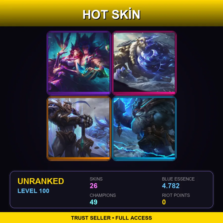 EUW | Lv100 | Unranked | 26 Skin | 49 Champ — Coven Morgana