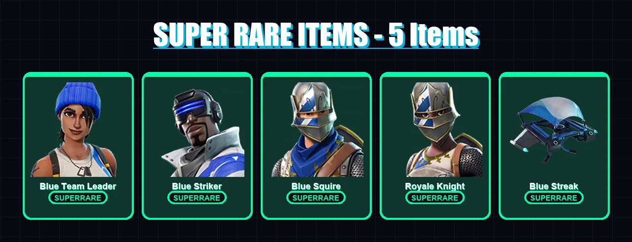 [PC/XBOX/PSN] | Blue Team Leader | Blue Striker | Blue Squire | Royale Knight | Drift | 12 skin | 9 pickaxe | 9 emote | 10 glider | Lv121