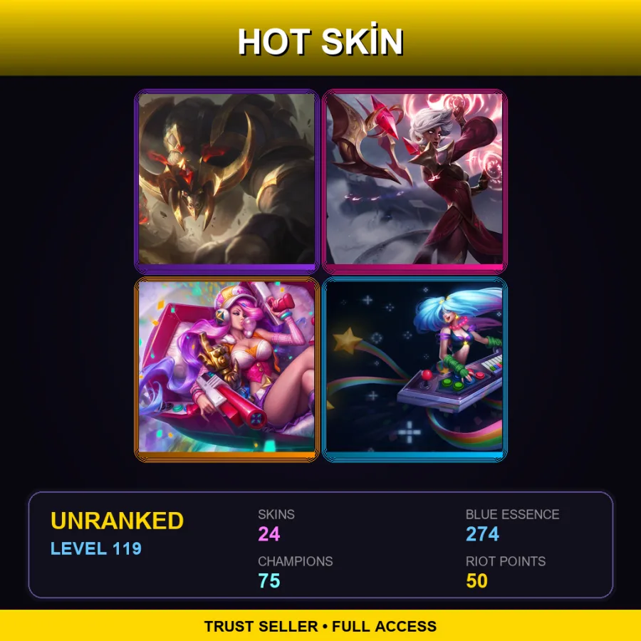 EUNE | Lv119 | Unranked | 24 Skin | 75 Champ — Headhunter Nidalee
