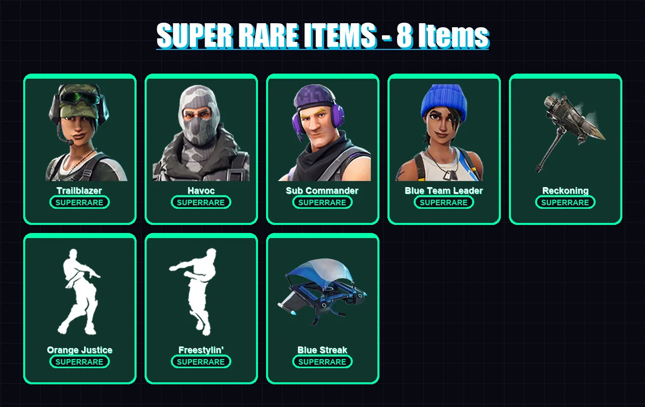 [PC/XBOX/PSN] | Trailblazer | Havoc | Sub Commander | Blue Team Leader | Calamity | 29 skin | 31 pickaxe | 31 emote | 32 glider | Lv430