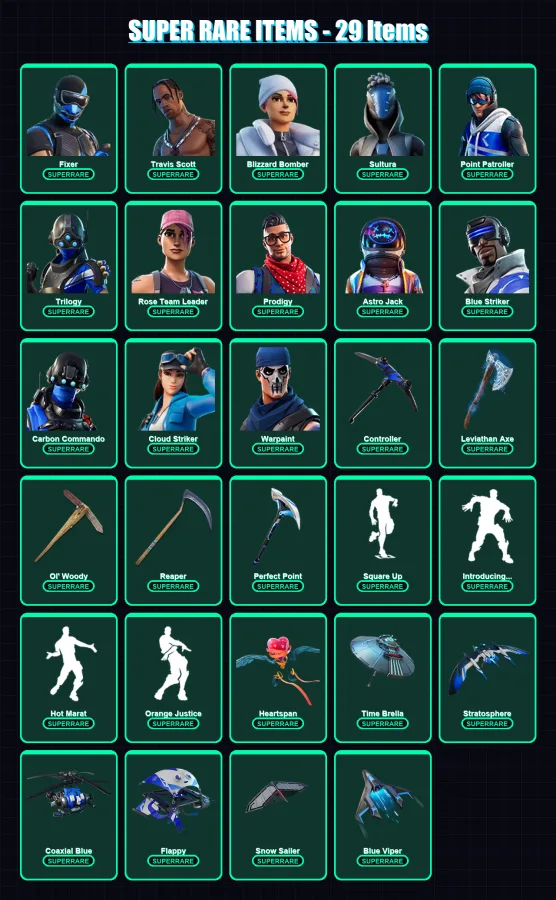 [PS4/PS5/XBOX/PC] | Fixer | Travis Scott | Blizzard Bomber | Sultura | Point Patroller | 316 skin | 339 pickaxe | 276 emote | 227 glider | Lv2681 — Fortnite account