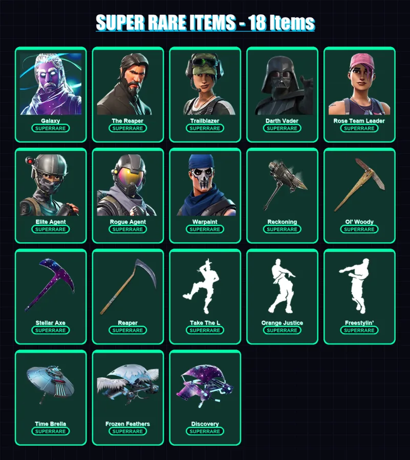 [PC/PSN] | Galaxy | The Reaper | Trailblazer | Darth Vader | Rose Team Leader | 314 skin | 252 pickaxe | 236 emote | 157 glider | Lv1414