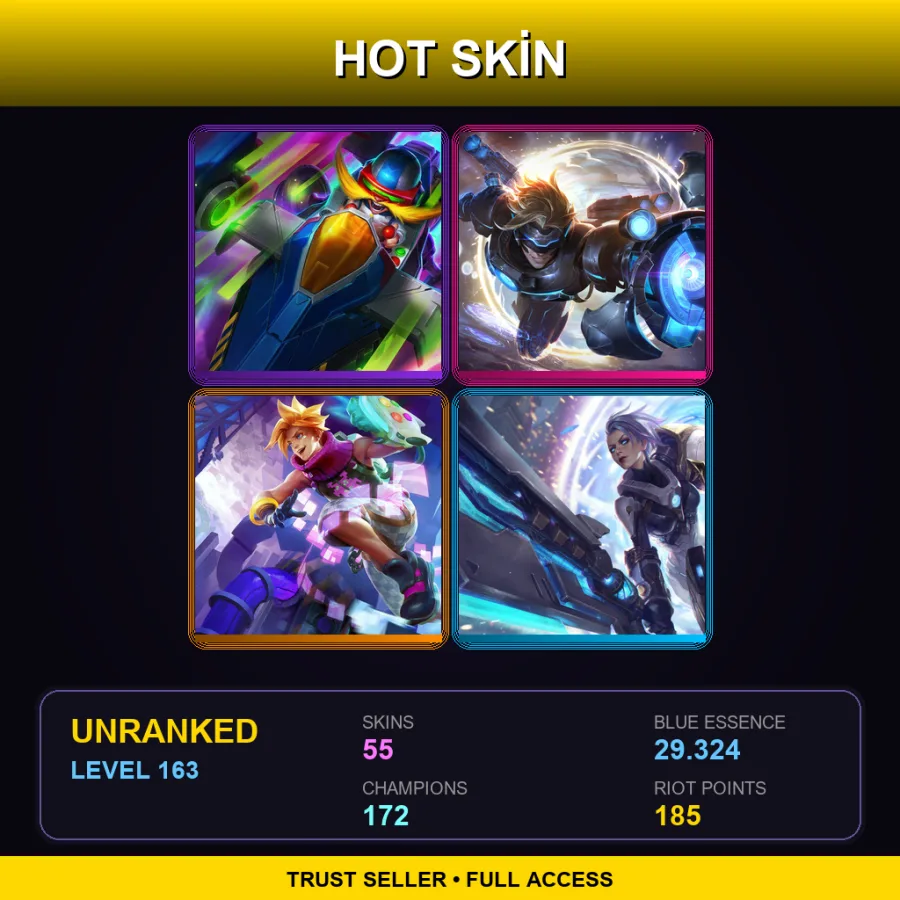 SG | Lv163 | Unranked | 55 Skin | 172 Champ
