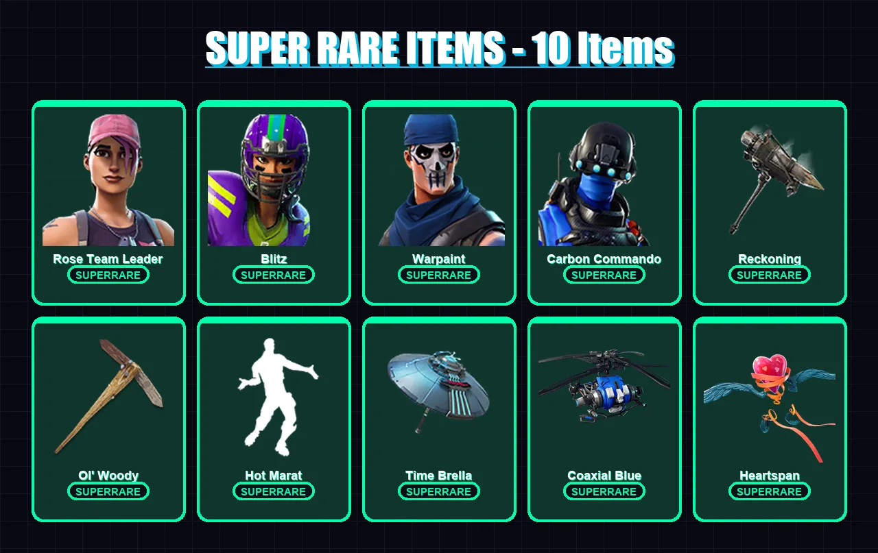[PC/XBOX] | Rose Team Leader | Blitz | Warpaint | Carbon Commando | A.I.M. | 93 skin | 105 pickaxe | 111 emote | 91 glider | Lv1643