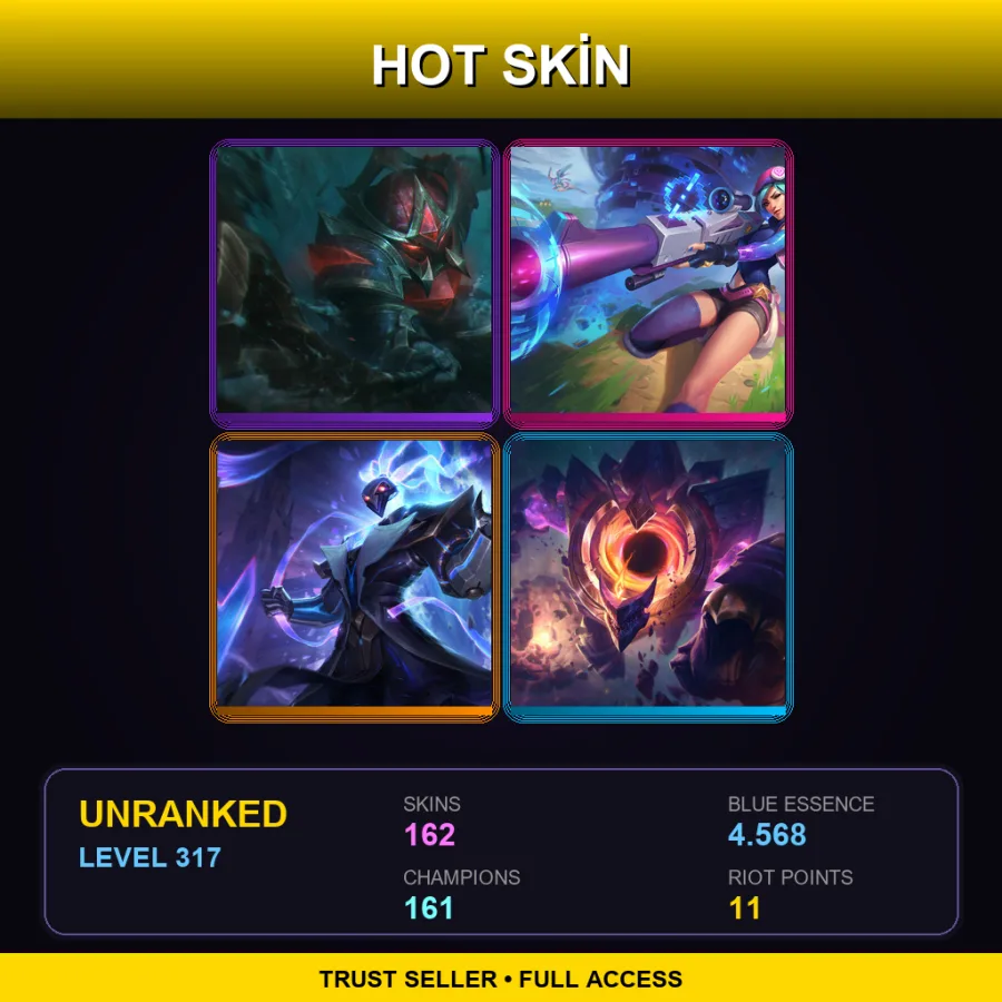 LAS | Lv317 | Unranked | 162 Skin | 161 Champ