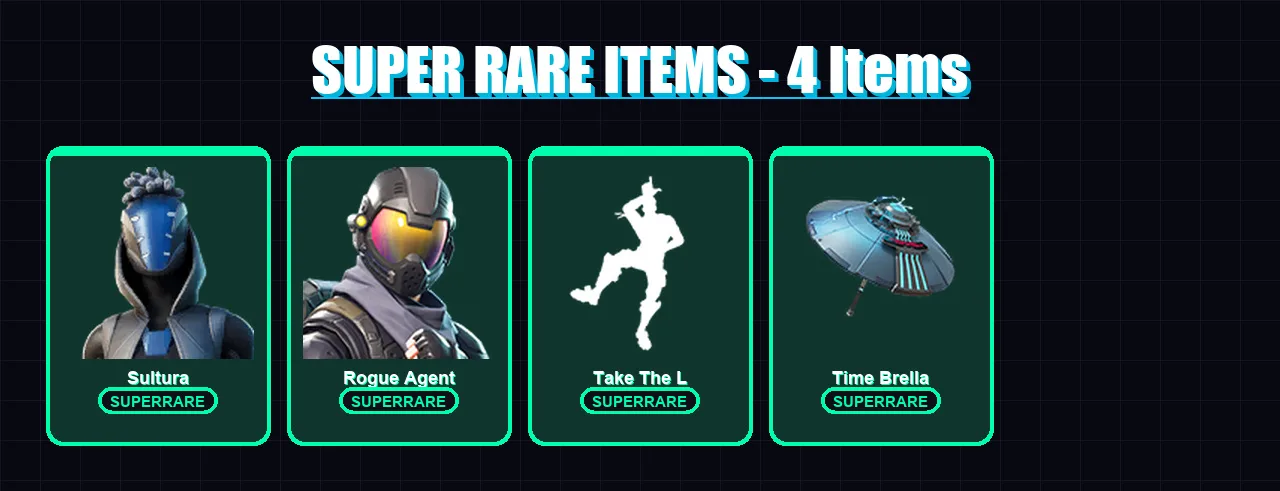 [PS4/PS5/XBOX/PC] | Sultura | Rogue Agent | Dark Voyager | Moonwalker | Mission Specialist | 6 skin | 7 pickaxe | 14 emote | 9 glider | Lv179