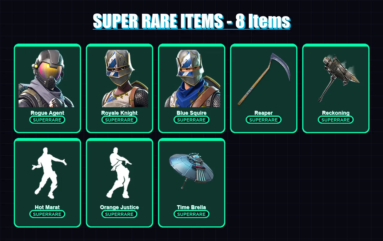 [PS4/PS5/XBOX/PC] | Rogue Agent | Royale Knight | Blue Squire | Deadpool | Torin | 178 skin | 234 pickaxe | 177 emote | 184 glider | Lv2711