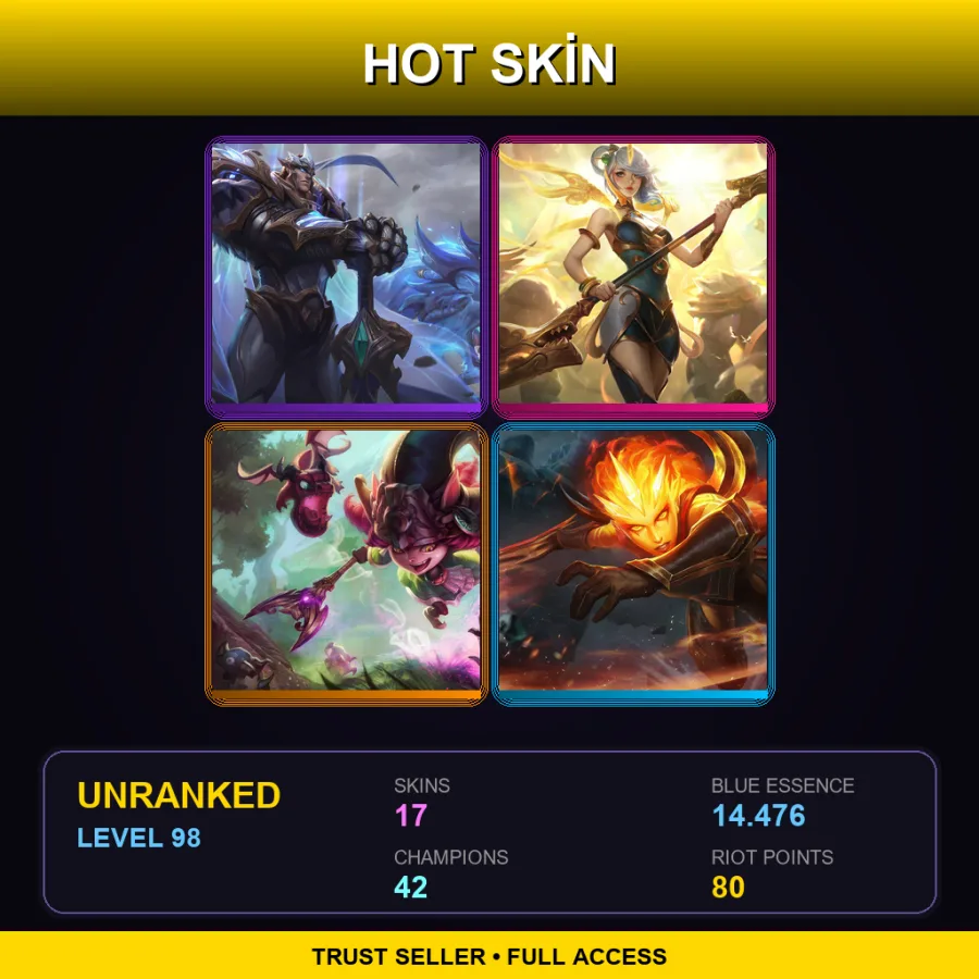 TR | Lv98 | Unranked | 17 Skin | 42 Champ