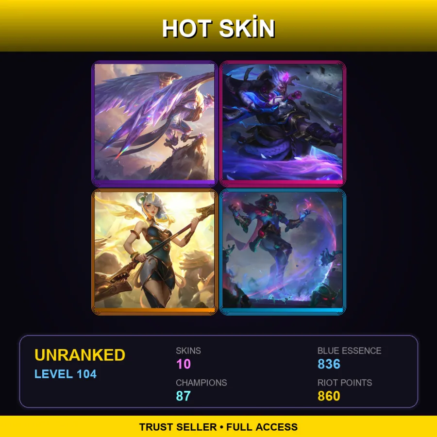 LAS | Lv104 | Unranked | 10 Skin | 87 Champ