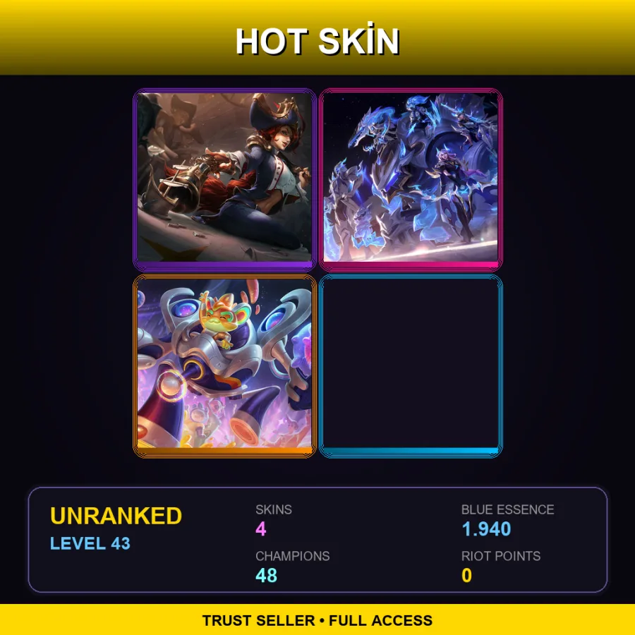 LAS | Lv43 | Unranked | 4 Skin | 48 Champ