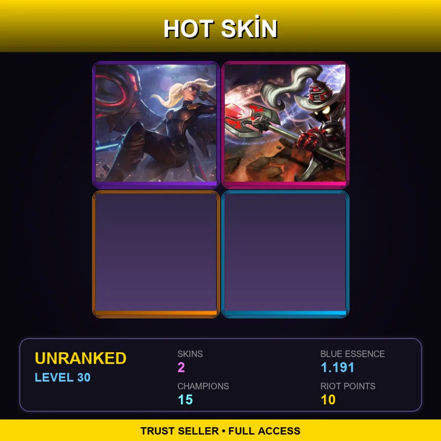 LAS | Lv30 | Unranked | 2 Skin | 15 Champ — LoL account