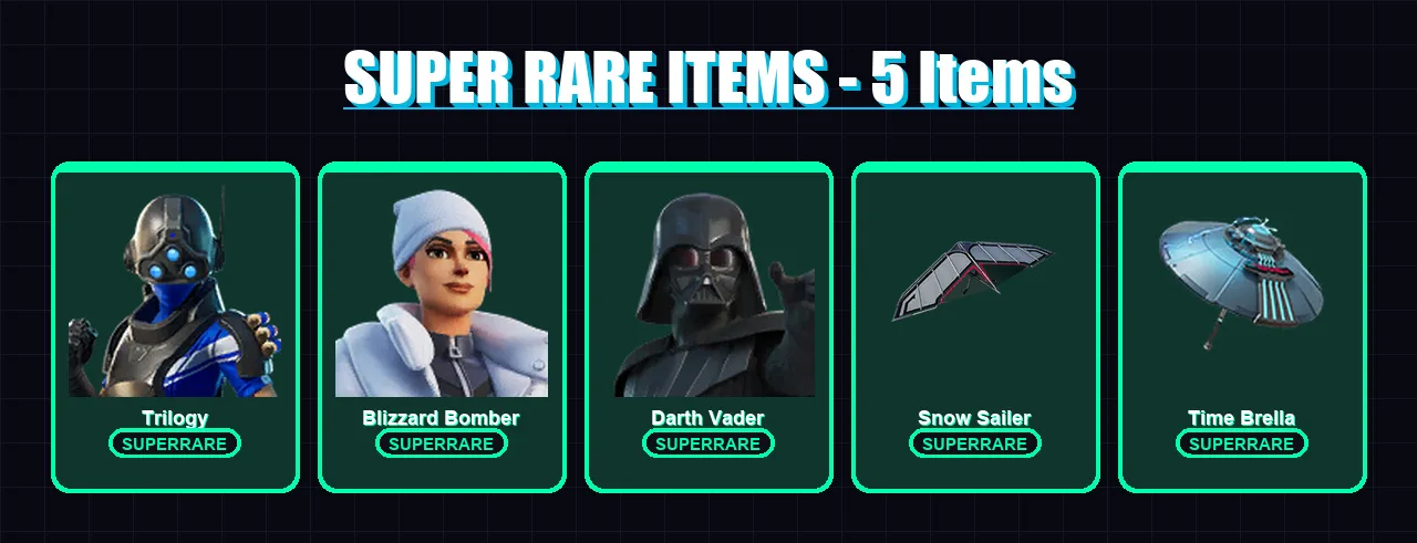 [PC] | Trilogy | Blizzard Bomber | Darth Vader | Twyn | Hades | 116 skin | 169 pickaxe | 112 emote | 127 glider | Lv1913