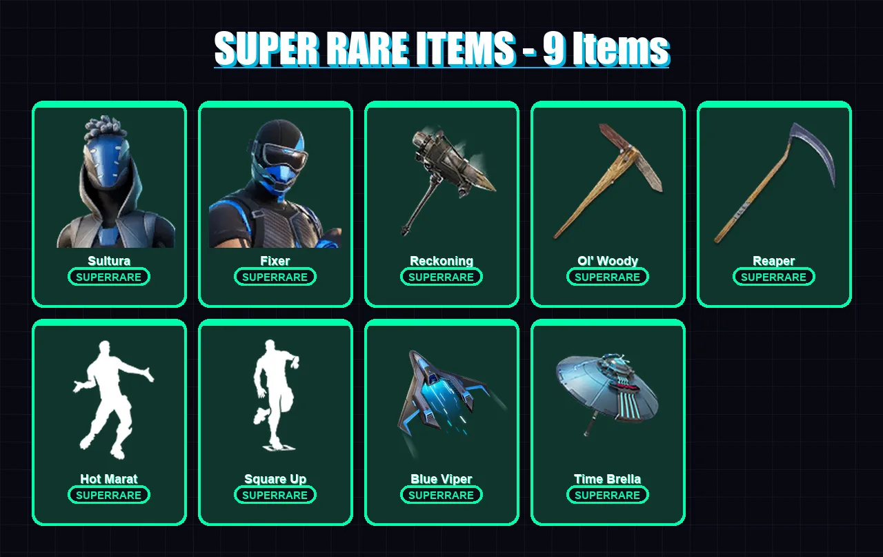 [PC/XBOX/PSN] | Sultura | Fixer | Hybrid | Calamity | Zenith | 99 skin | 87 pickaxe | 87 emote | 64 glider | Lv893