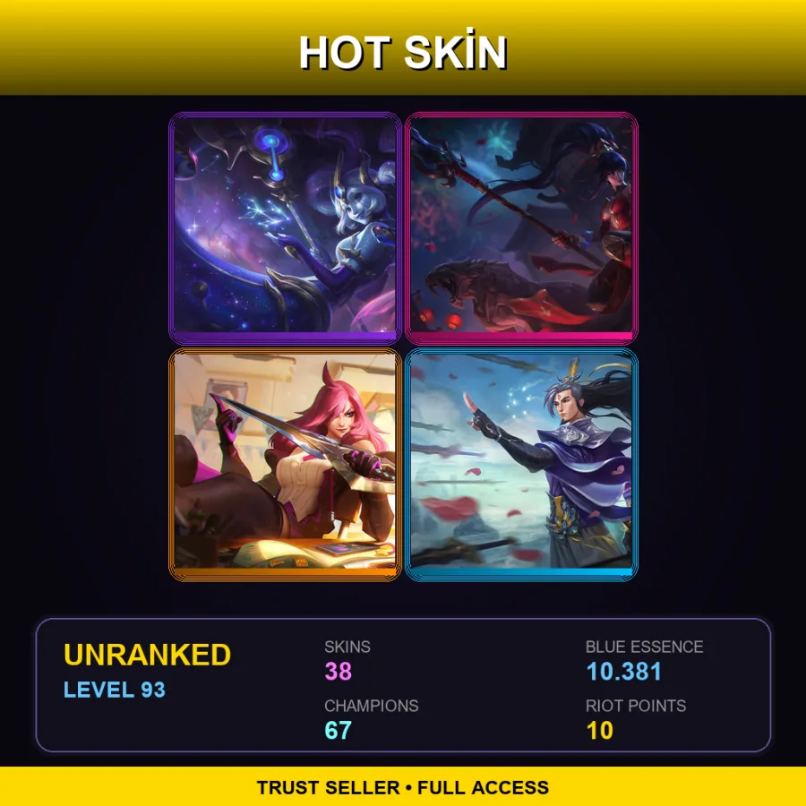 EUW | Lv93 | Unranked | 38 Skin | 67 Champ — Pentakill Karthus