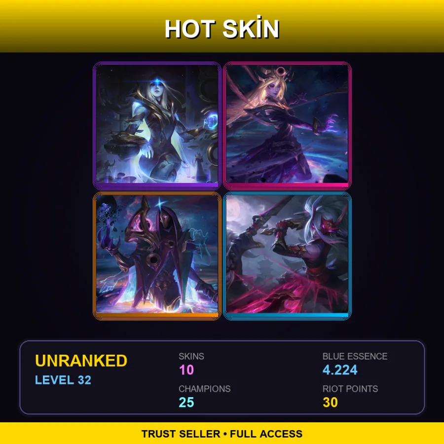 EUW | Lv32 | Unranked | 10 Skin | 25 Champ
