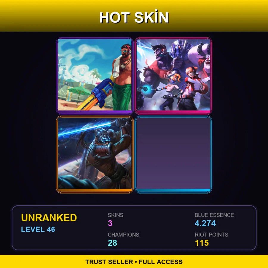 LAS | Lv46 | Unranked | 3 Skin | 28 Champ