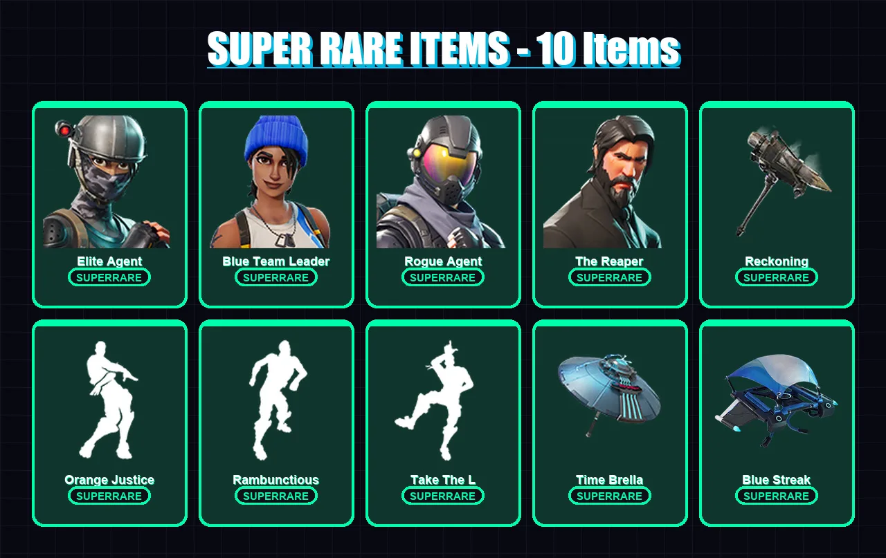 [PS4/PS5/XBOX/PC] | Elite Agent | Blue Team Leader | Rogue Agent | The Reaper | The Foundation | 41 skin | 64 pickaxe | 65 emote | 68 glider | Lv128