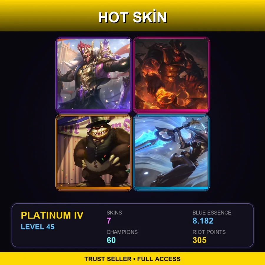 NA | Lv45 | Platinum IV | 7 Skin | 60 Champ