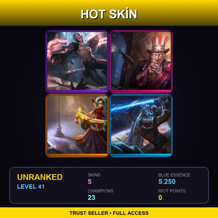 EUNE | Lv41 | Unranked | 5 Skin | 23 Champ — LoL account