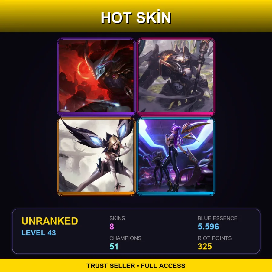 EUNE | Lv43 | Unranked | 8 Skin | 51 Champ