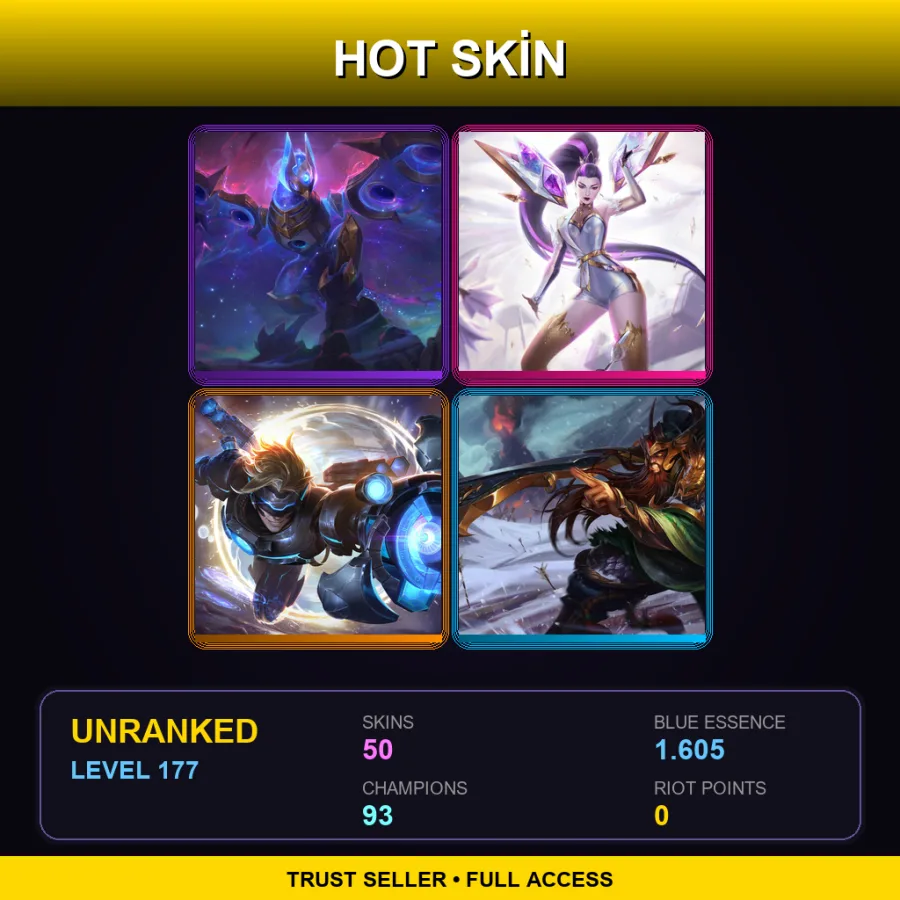 EUW | Lv177 | Unranked | 50 Skin | 93 Champ — Sentinel Vayne