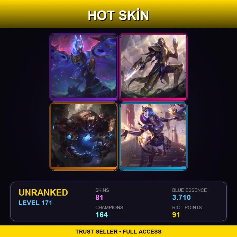 SG | Lv171 | Unranked | 81 Skin | 164 Champ