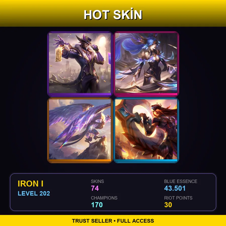 VN | Lv202 | Iron I | 74 Skin | 170 Champ