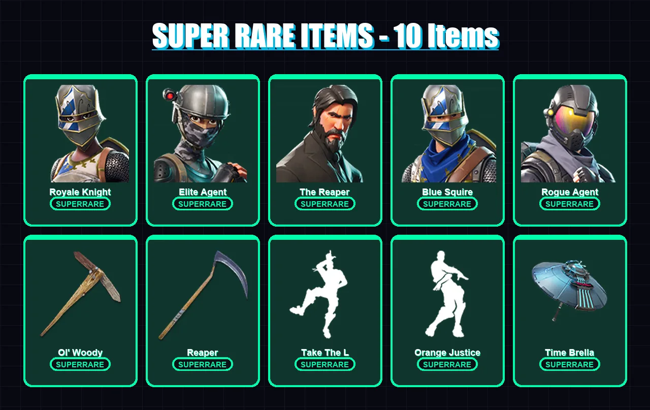 [PC/PSN] | Royale Knight | Elite Agent | The Reaper | Blue Squire | Rogue Agent | 187 skin | 126 pickaxe | 94 emote | 76 glider | Lv735 — Fortnite account