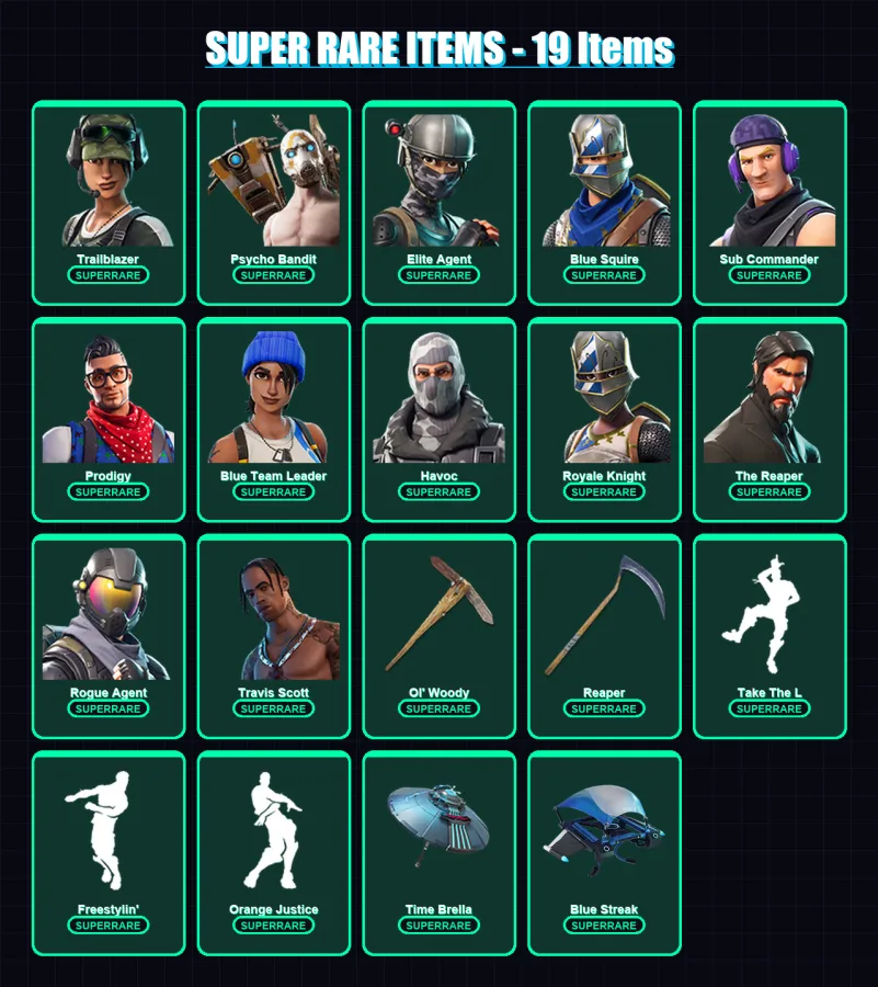 [PC/XBOX/PSN] | Trailblazer | Psycho Bandit | Elite Agent | Blue Squire | Sub Commander | 197 skin | 184 pickaxe | 111 emote | 122 glider | Lv1584