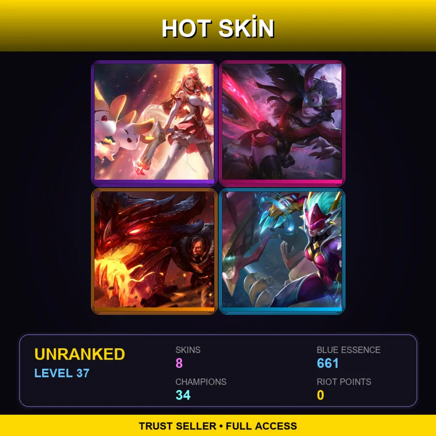 LAN | Lv37 | Unranked | 8 Skin | 34 Champ