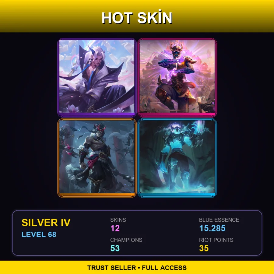 EUW | Lv68 | Silver IV | 12 Skin | 53 Champ