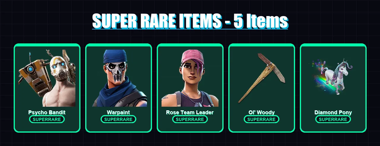 [PC/XBOX] | Psycho Bandit | Warpaint | Rose Team Leader | Michelangelo | Donatello | 11 skin | 16 pickaxe | 5 emote | 10 glider | Lv39
