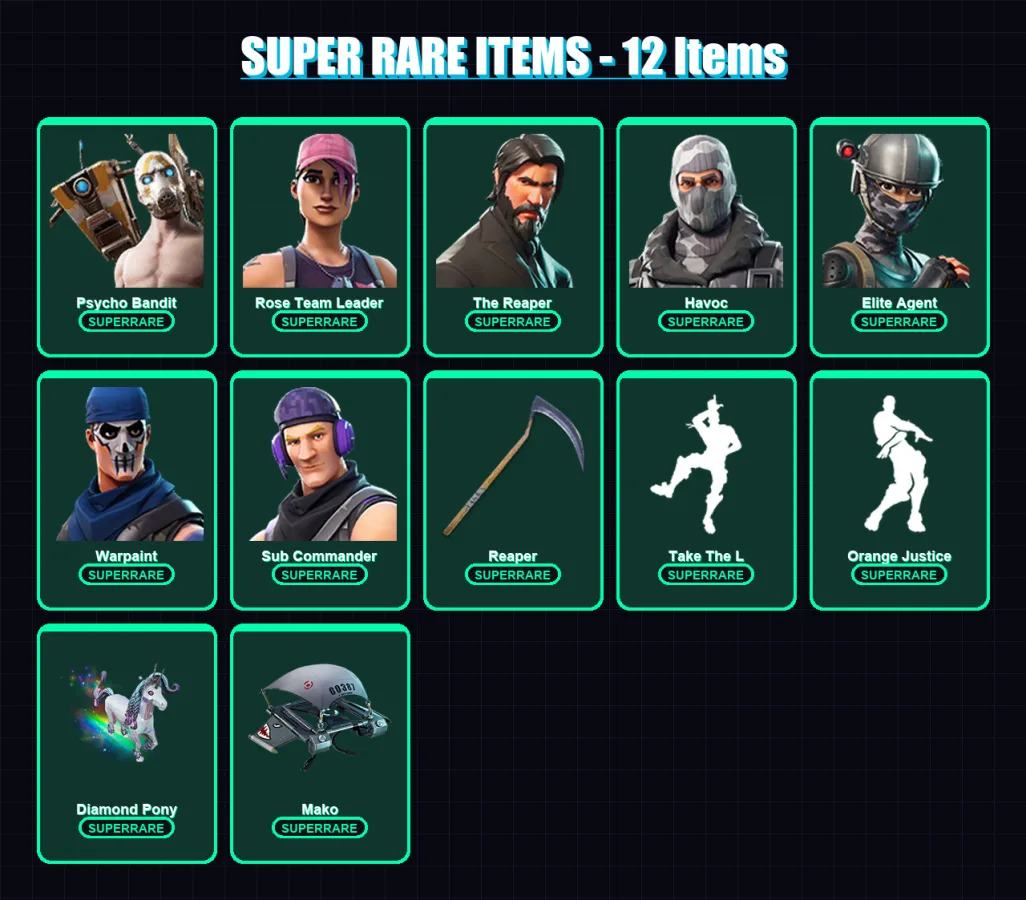[PC/XBOX] | OG Ghoul Trooper | OG Skull Trooper | Psycho Bandit | Rose Team Leader | The Reaper | 46 skin | 55 pickaxe | 54 emote | 49 glider | Lv68