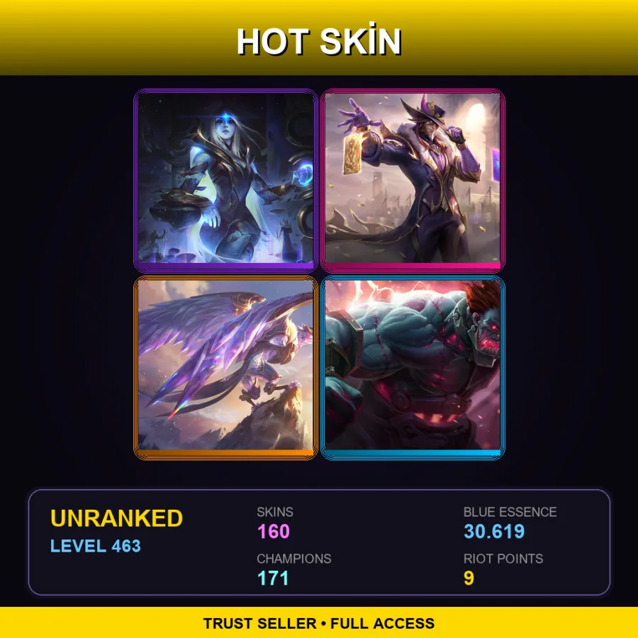 BR | Lv463 | Unranked | 160 Skin | 171 Champ — LoL account