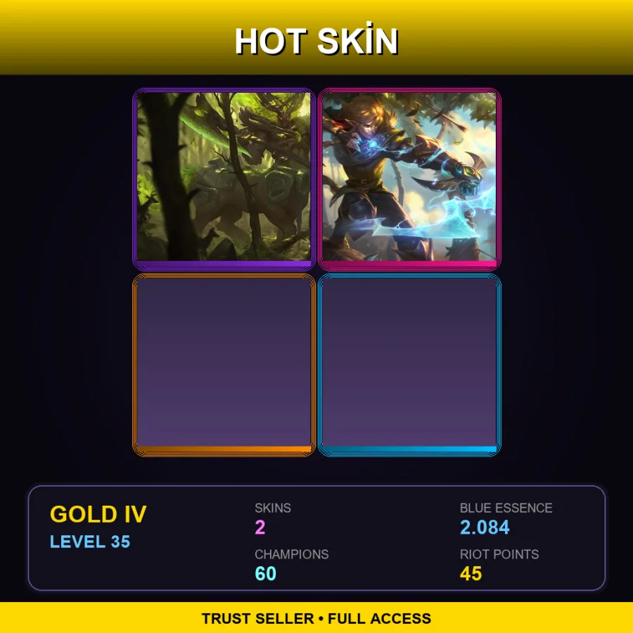 EUNE | Lv35 | Gold IV | 2 Skin | 60 Champ